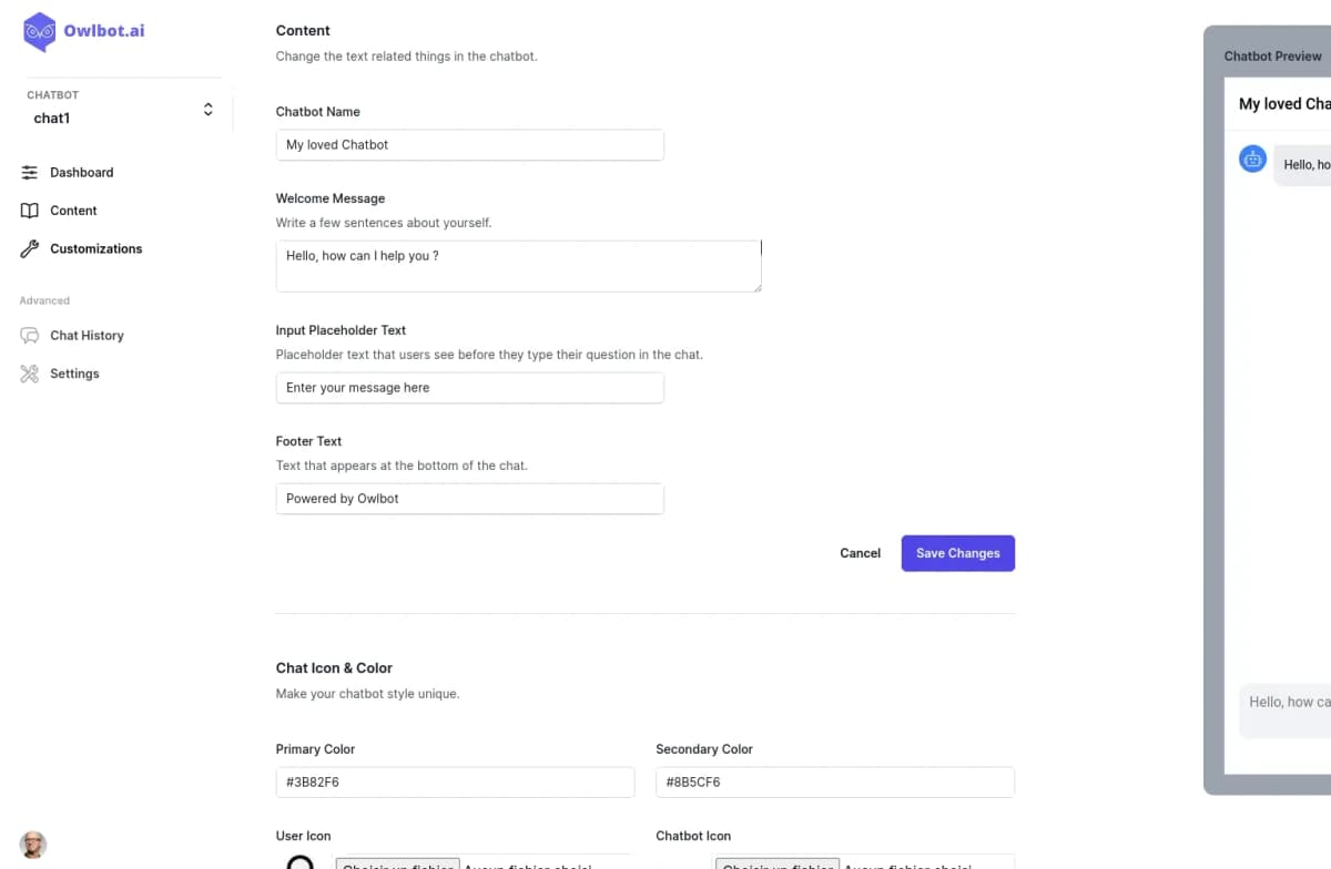 Chatbot customization